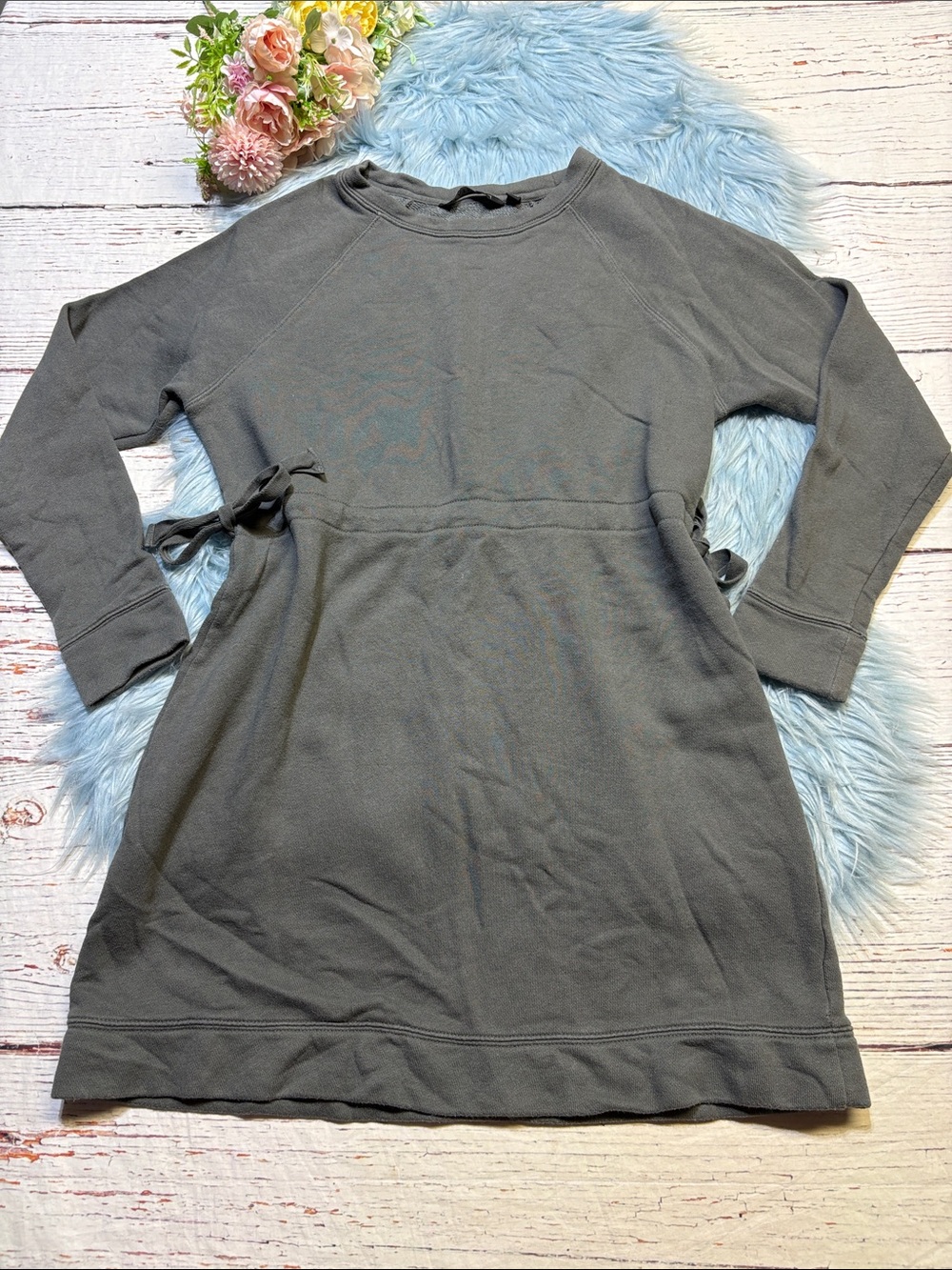 Athleta Grey Studio Cinch Sweatshirt Dress sz M